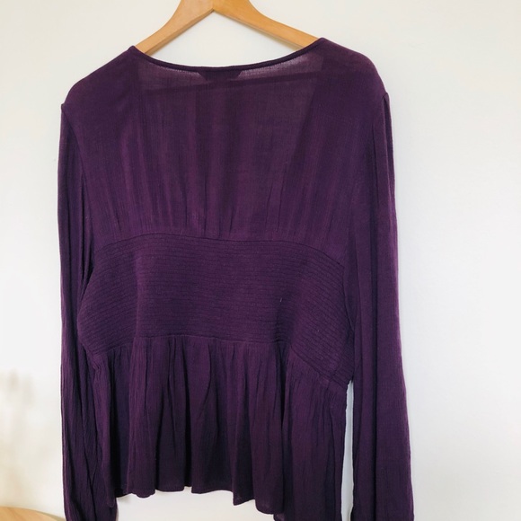 Purple long sleeved blouse corset detailing - Picture 6 of 6